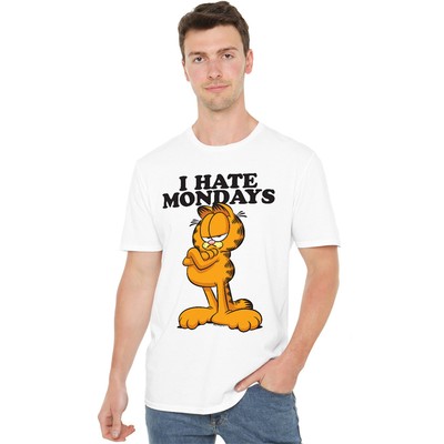 Garfield I Hate Mondays From Dtg T-Shirt S-5XL, weiß