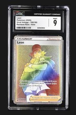 Leon (Secret) 195/185 Swsh04: Vivid Voltage Rainbow Holo - CGC 9 Mint on eBay
