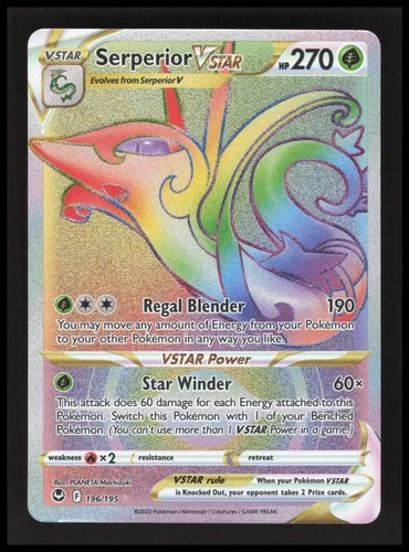 Serperior VSTAR (Secret) Secret Rare SWSH12: Silver Tempest 196/195 NM