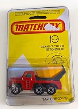 Matchbox No. 19 - Cement Truck Die Cast Vehicle On Card 1980 Made In England