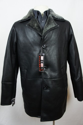 Men Real 100% Genuine Shearling Leather 