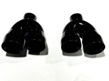 Dual 4 Quad Staggered Gloss Black Exhaust Tips Camaro Firebird Trans Am