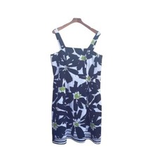 Jessica Howard Dress Cotton Sleeveless Square Neckline Midi Sheath Floral Sz 16W