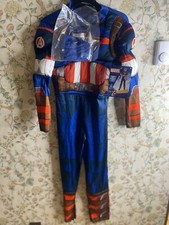 Captain America Avengers Costume Mask Halloween Marvel Kids Size Large 12-14 NWT