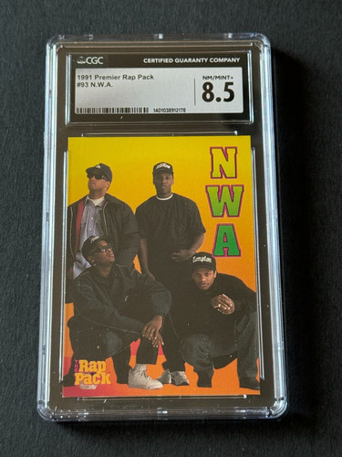 1991 Premier Cards RAP PACK #93 NWA Niggaz With Attitude EAZY E  Dr Dre  CGC 8.5