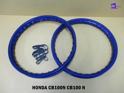 HONDA CB100N FRONT & REAR ALUMINIUM BLUE WHEEL RIM SET **BI6300** | eBay