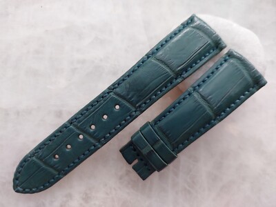 23mm/18mm Green Alligator Crocodile Print Leather Watch Strap Band