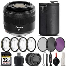 Canon RF 35mm IS Macro STM Lens  4PC Macro Kit  UV, CPL, FLD Filter - 32GB