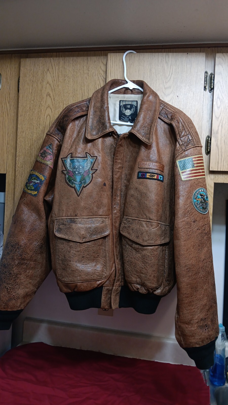 Vintage Rare Maui And Sons Leather aviator Jacket (L)