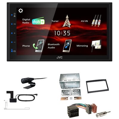 JVC Bluetooth 2DIN DAB+ Autoradio für Peugeot 307 2001-2009 in schwarz