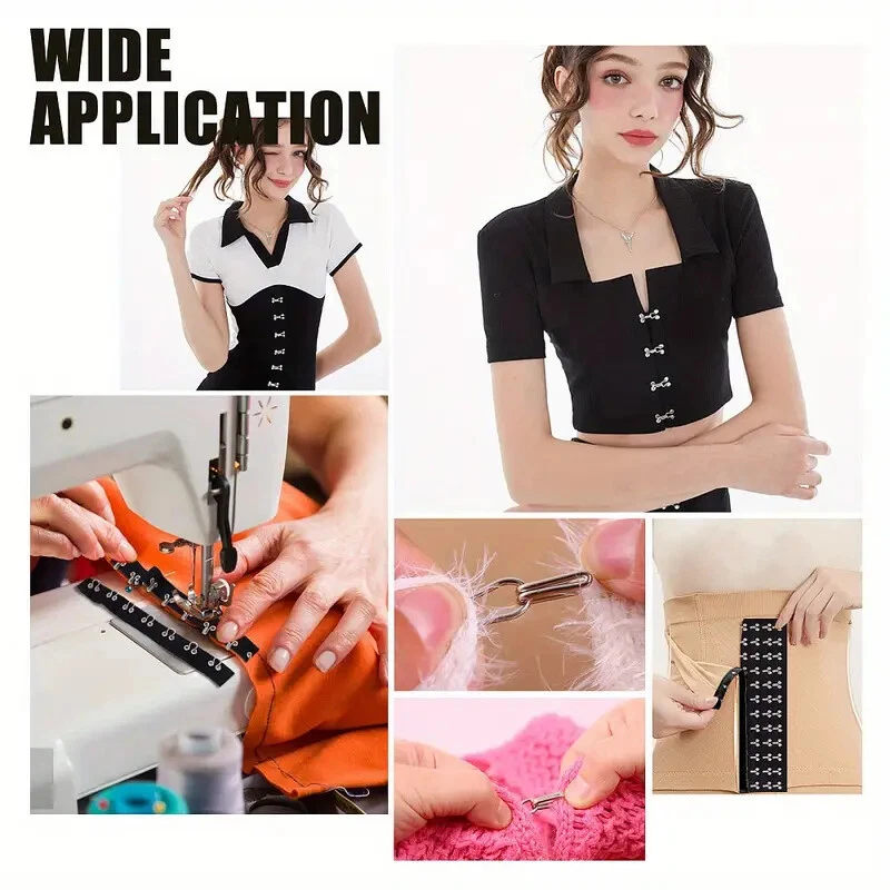 Cinta de sarga de algodón con borde de gancho y ojo de 3 yardas para corsé sujetador costura Foto 3 de 4