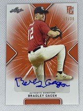 2021 LEAF PERFECT GAME ORANGE BRADLEY GAGEN PAPER RC AUTO # 12/30