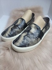Vince Blair Snakeskin-Embossed Leather Slip-On Sneakers 6