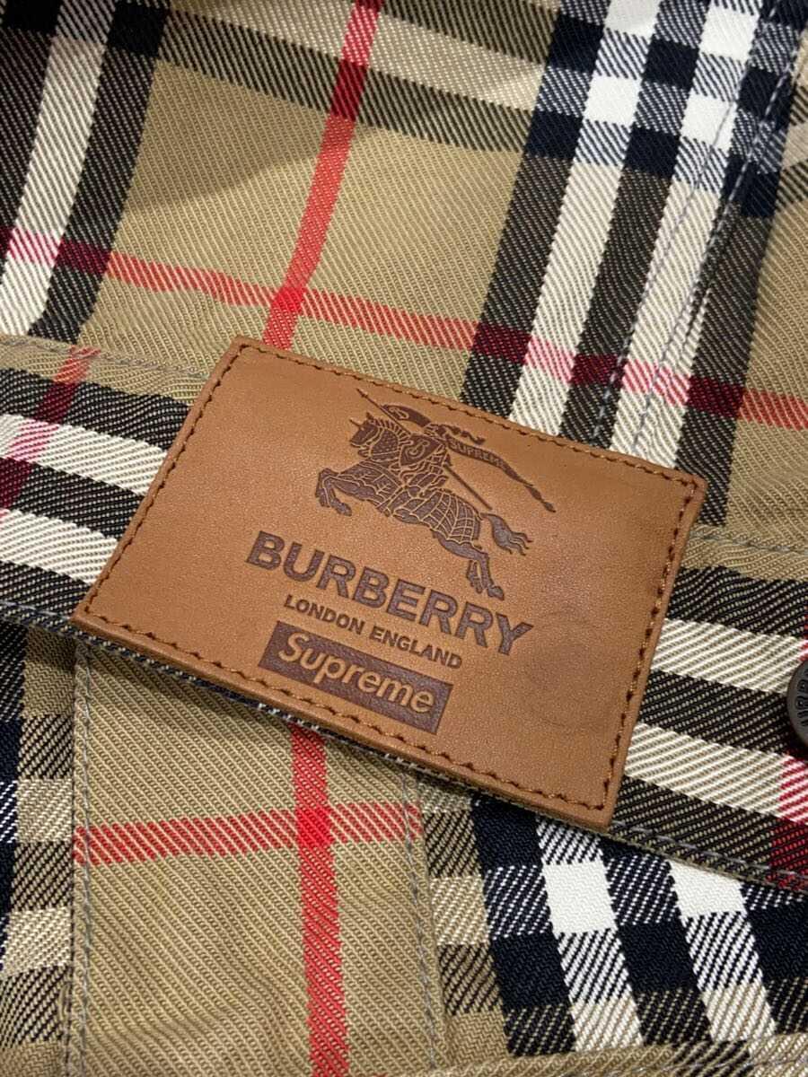 Supreme BURBERRY 22SS Denim Trucker Jacket G Jean S Cotton Supreme BURBERRY 22SS Denim Trucker Jacket G Jean S Cotton