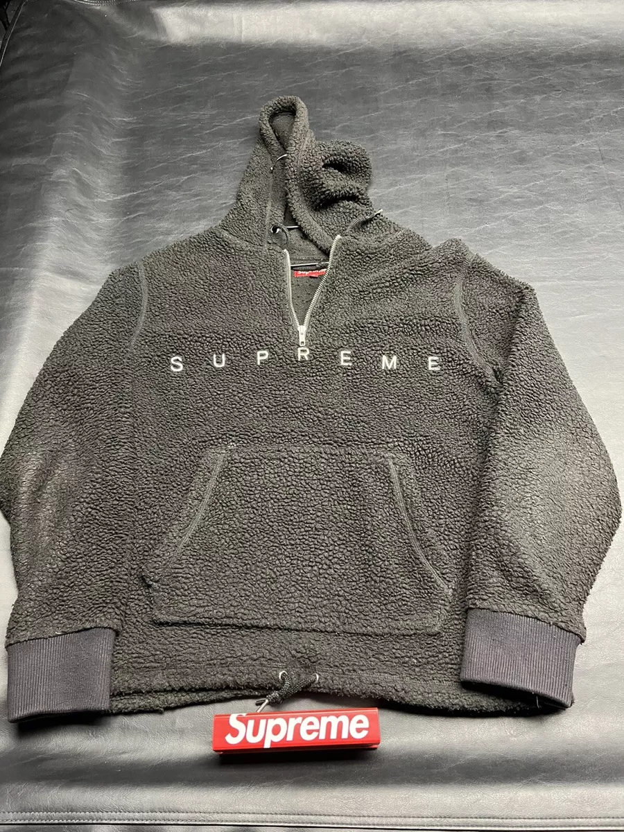 Supreme Mens Sherpa Fleece Pullover Half Zip Parka