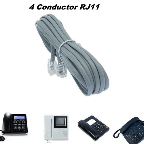 Long Telephone Cable 4 Conductor RJ11, 150FT, 200Ft, 250Ft, 300Ft - Picture 2 of 2