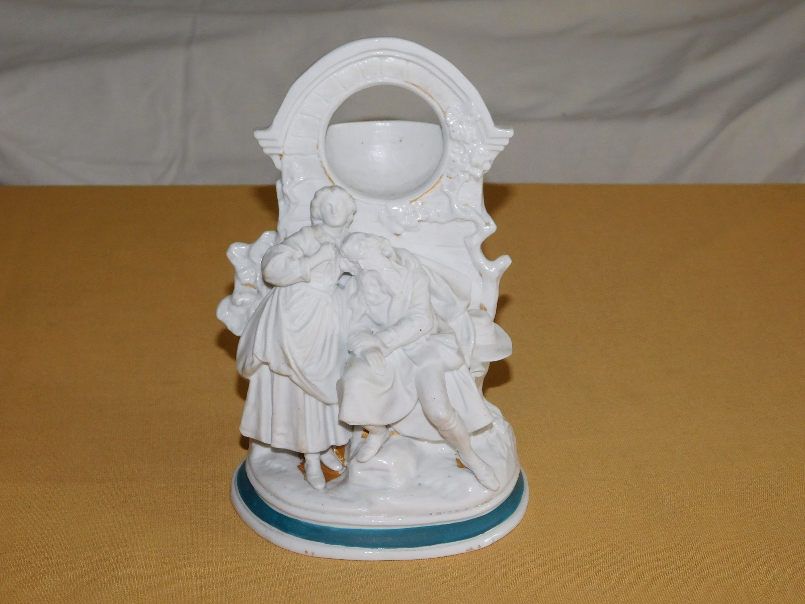 Vintage 8-Inch Ceramic Pocket Watch Stand Antique Display