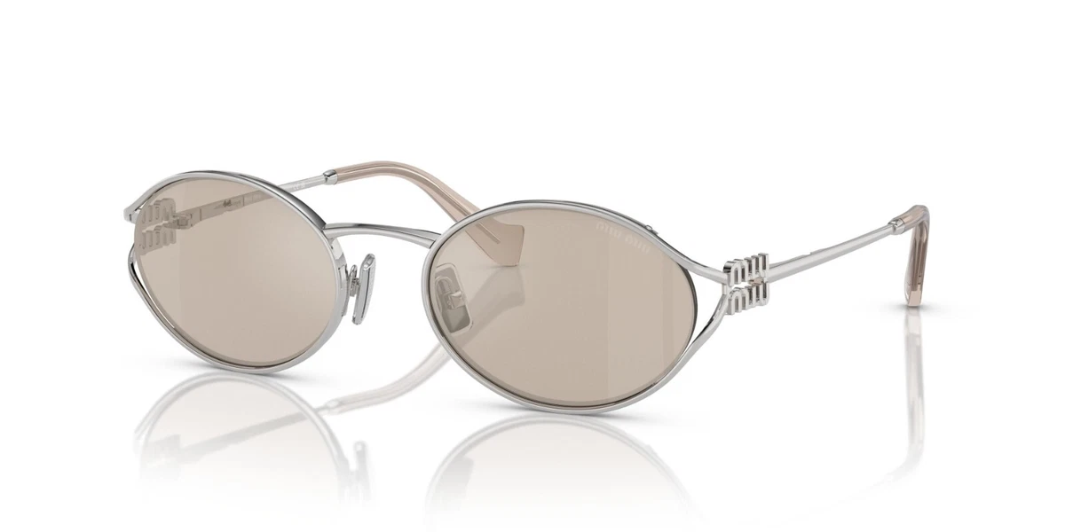 Miu Miu SMU51S Round Phantos Silver Mirror Sunglasses Clear Frame Mirrored Sunglasses Round Miu Miu for Women for sale | eBay main image 2