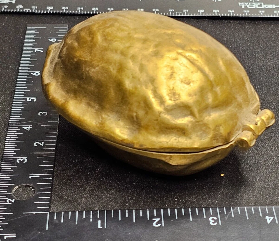 Vintage Brass Walnut Shaped Nutcracker 5" x 3.5" and 3" tall - Image 2 of 4