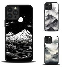 For Apple iPhone For Samsung Phone Cover ink mountain mist black