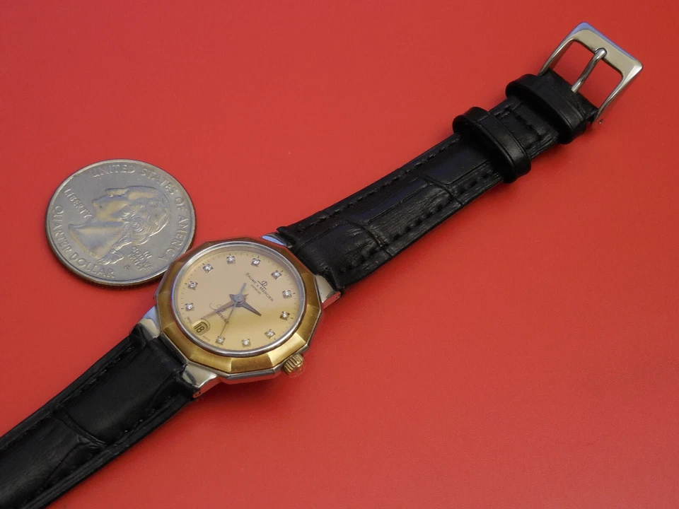 BAUME MERCIER RIVIERA 18K GOLD / STEEL DIAMOND 25MM WOMEN'S DATE WATCH - Image 2 of 4