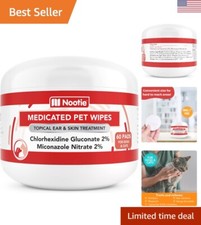 Multi-Purpose Medicated Pet Wipes - Relief for Dogs  Cats with Skin Conditions