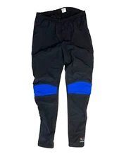 Vtg 90s BELLWETHER Black/Blue Nylon/Spandex USA-MADE CYCLING PANTS Gym Adult M