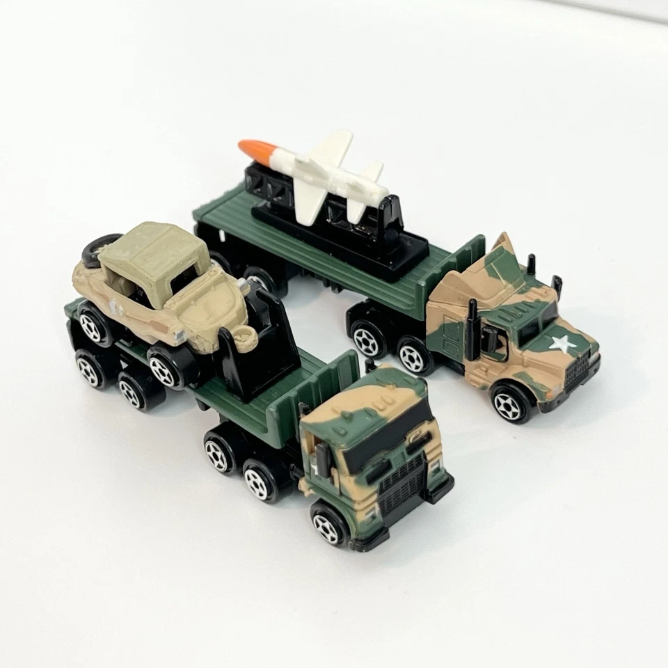 Lote De Colección De 2 Micro Máquinas Militar Plataforma Semirremolque con Misil, Schimmwagen Foto 2 de 4