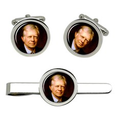 President Jimmy Carter Cufflinks and Tie Clip Set