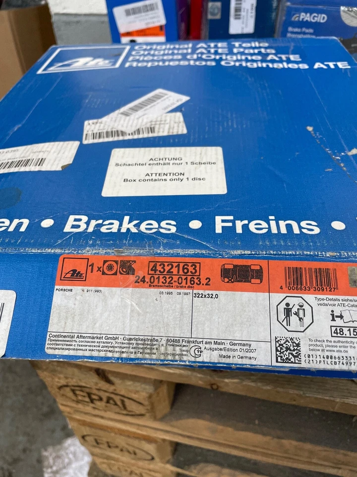 FRONT LEFT BRAKE DISC 322mm FITS PORSCHE 911 993 99335104510 ATE 24.0132-0163.2 - Image 3 of 4