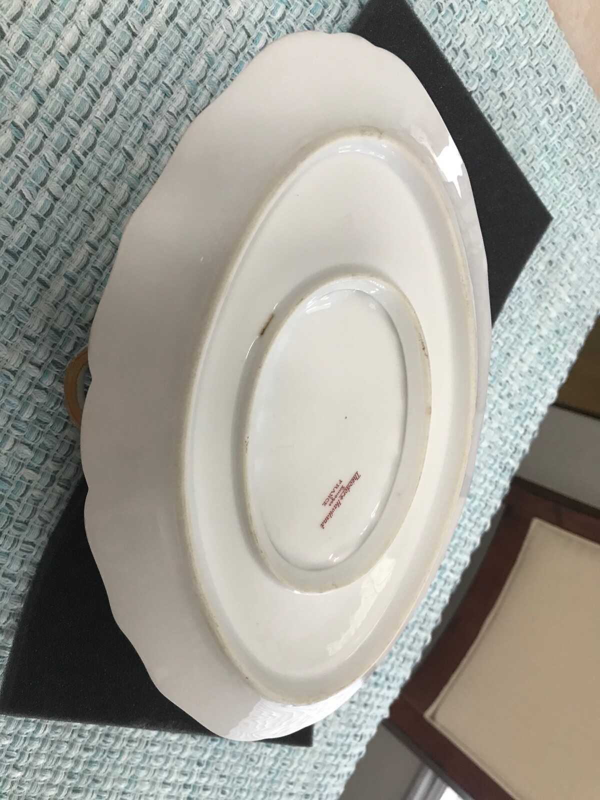 Theodore Havilland Limoges France, Schleiger, Gravy boat& plate, Porcelain, Rose