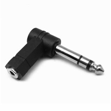 6.35mm Male to 3.5mm Female Right Angle Stereo Audio Adapter 90 Degree Connector