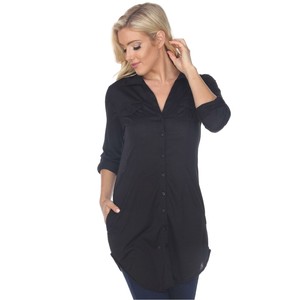 womens black tunic blouses
