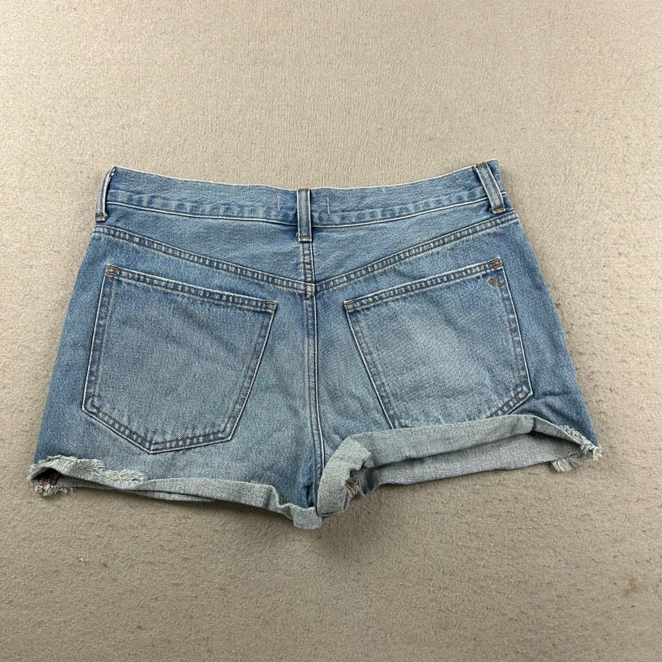 Pantalones Cortos Madewell Mujer 29 Azul Claro Denim Relajado Dobladillo Crudo Foto 3 de 4