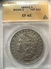 1899 O Morgan SILVER Dollar MICRO O* $1 Anacs Xf45 Top 💯