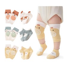 Cute Baby Knee Pads for Crawling, Cartoon Anti-Slip Toddler Knee Floor Pads for