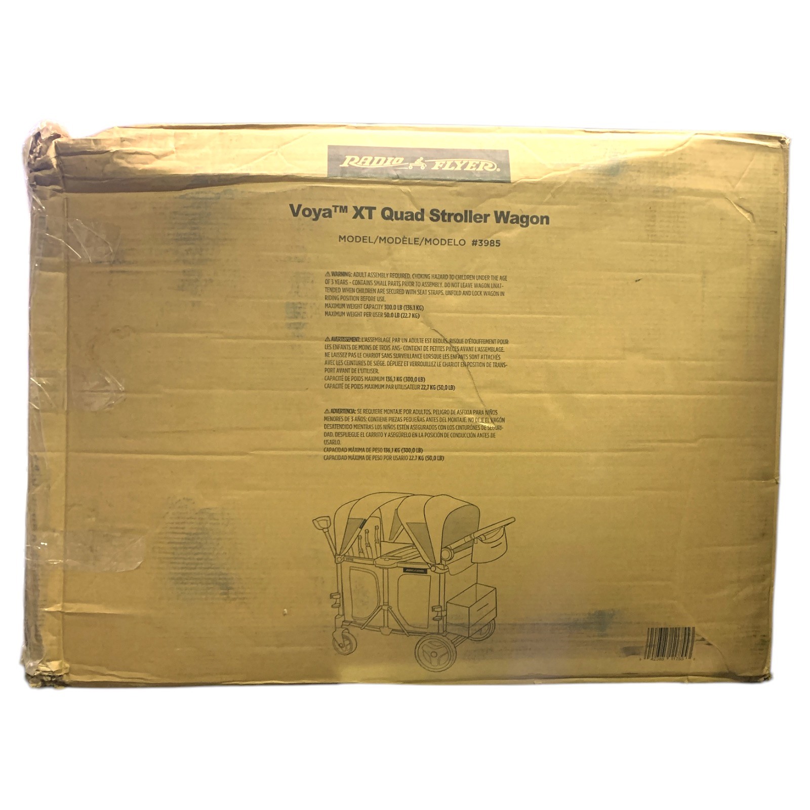 Radio Flyer Voya XT Quad Premium Stroller Wagon for 4 with Accessories