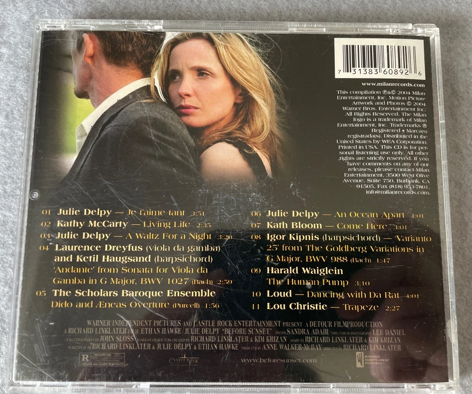 VARIOUS ARTISTS JULIE DELPY LOU CHRISTIE IGOR KIPNIS - Before Sunset And Before - Image 2 of 4