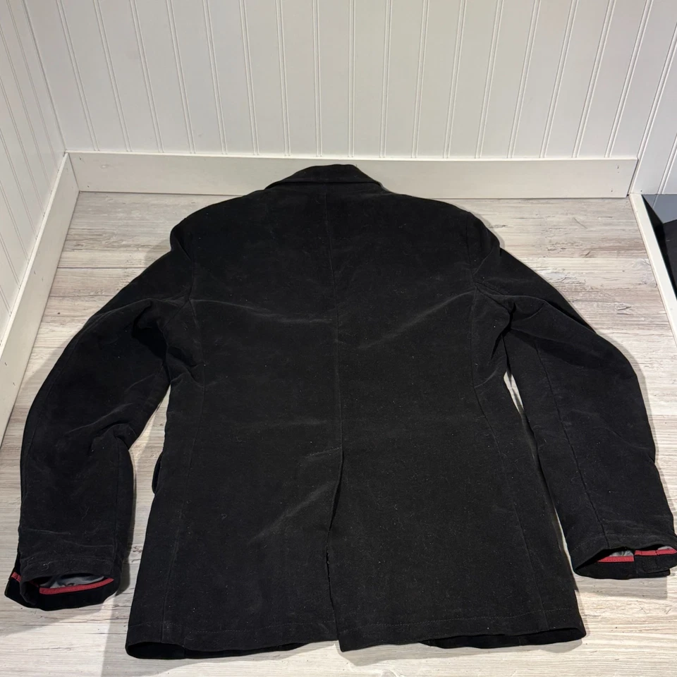 Gap Velvet Blazer Mens Size Small Black 2 Button - Image 2 of 4