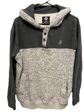 Hooey Men's Jimmy Henley Hoodie Grey Sweatshirt. Medium. EUC