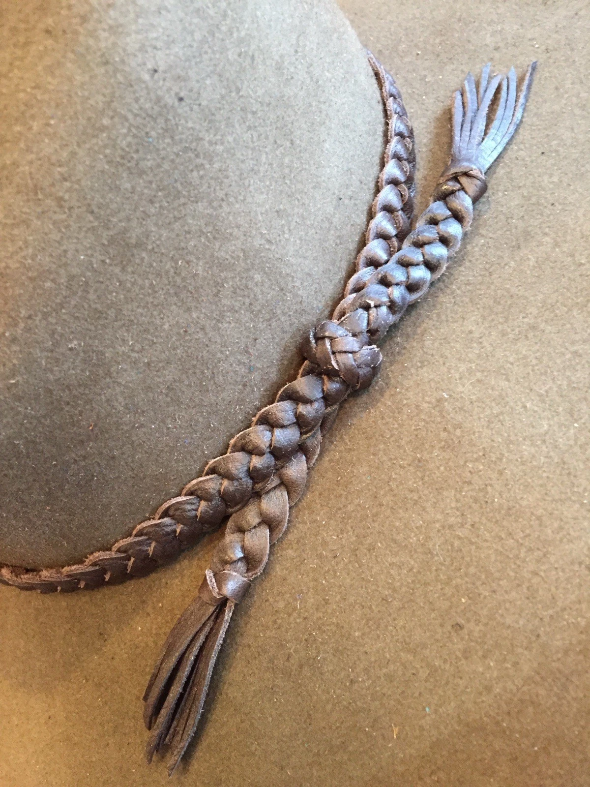 HANDMADE THREE STRAND FLAT BRAIDED BUFFALO LEATHER WESTERN HATBAND
Opens in a new window or tab