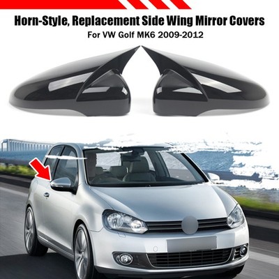 Spiegelkappen Gehäuse Außenspiegel Kappe Glanz Schwarz für VW Golf VI 2009 2012