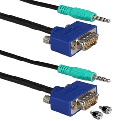 QVS High Performance UltraThin VGA with Audio - 6ft