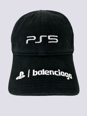 Balenciaga x PlayStation Embroidered Logo Cotton Baseball Cap Hat
