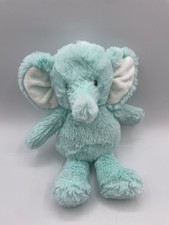 Carters Aqua Blue Elephant Plush Light Mint Green 10" Animal Lovey 67294