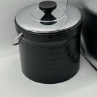 Vintage Retro 1960's Ice Bucket Black Faux Alligator Vinyl Chrome Lid VC — photo 4