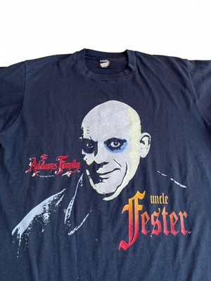 トップス 90s the addams family T-shirt XL Vintage 1991 The Addams Family Uncle Fester Comedy Horror Movie