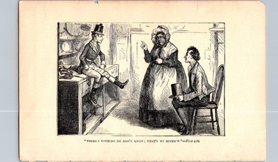 Antique Victorian Engraving  There s Nothing He Don t Know  [E1]