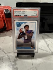 LAMAR JACKSON 2018 Panini Donruss #317 Rated Rookie Card RC Graded PSA 9 Mint. rookie card picture