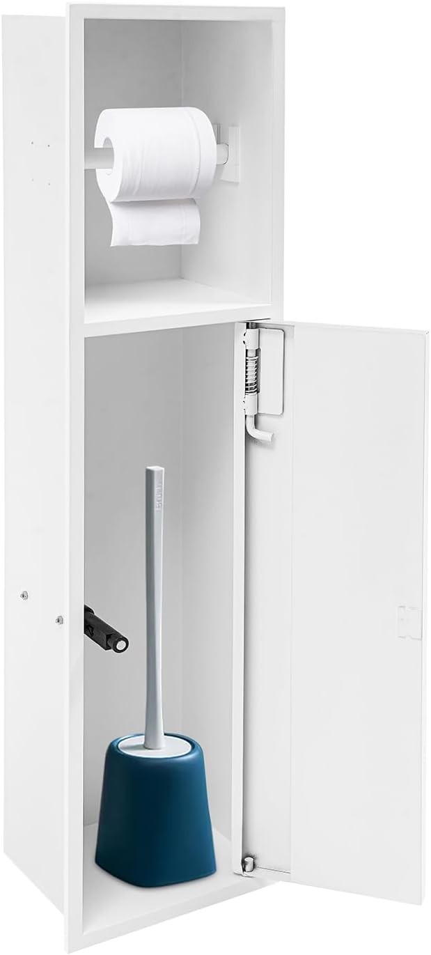 Double Tier Recessed Toilet Paper Cabinet – Modern Stainless Steel Design